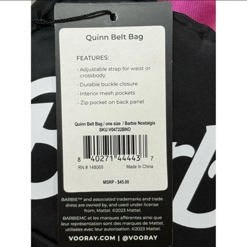 Barbie Vooray Quinn Adjustable Belt‎ Bag Black & Pink